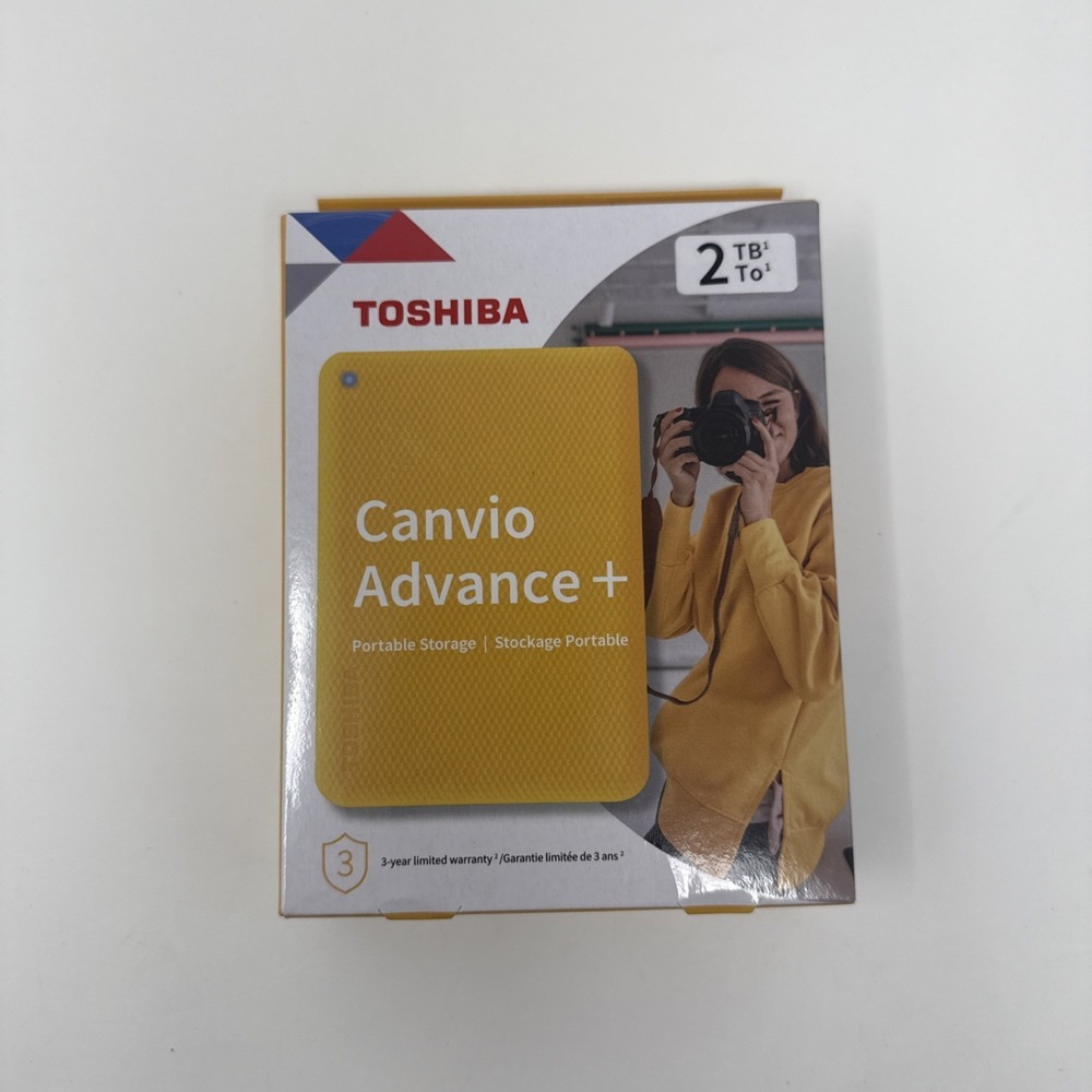 2TB Hard Drive Portable External  Toshiba Canvio Advance Plus Yellow Storage